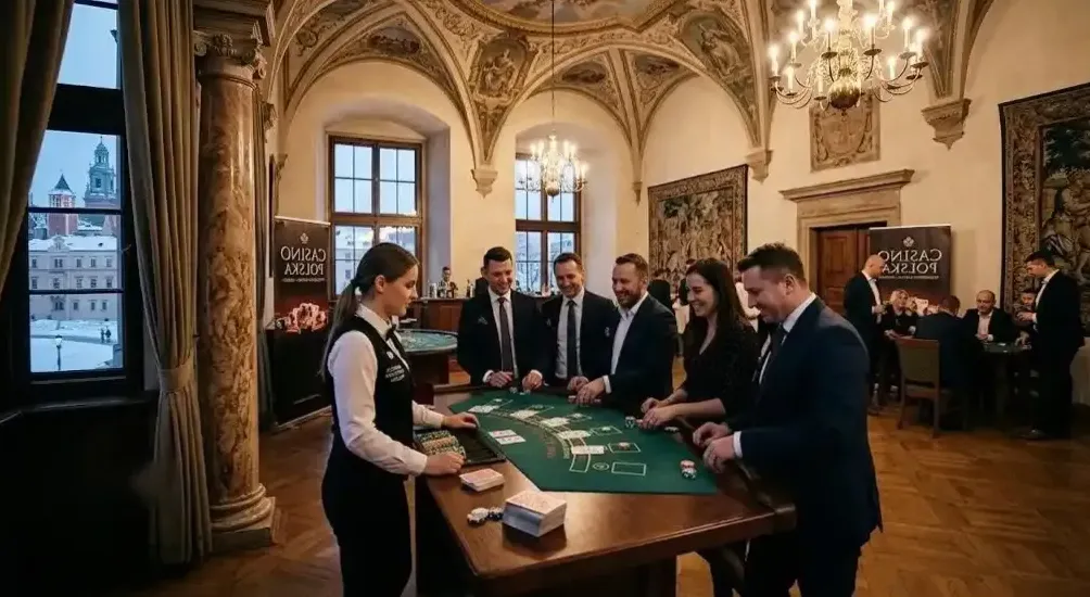 Elegancki firmowy wieczór casino